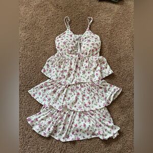 Floral Tiered Spaghetti Strap Dress